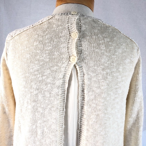Lucky Brand Knit Top Tunic Open Back Reveals Sheer Fabric Generously Siz… - Picture 6 of 9